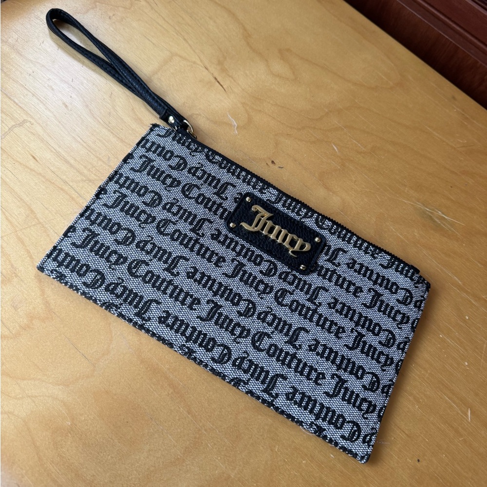 Juicy Couture Black and White Logo Wristlet